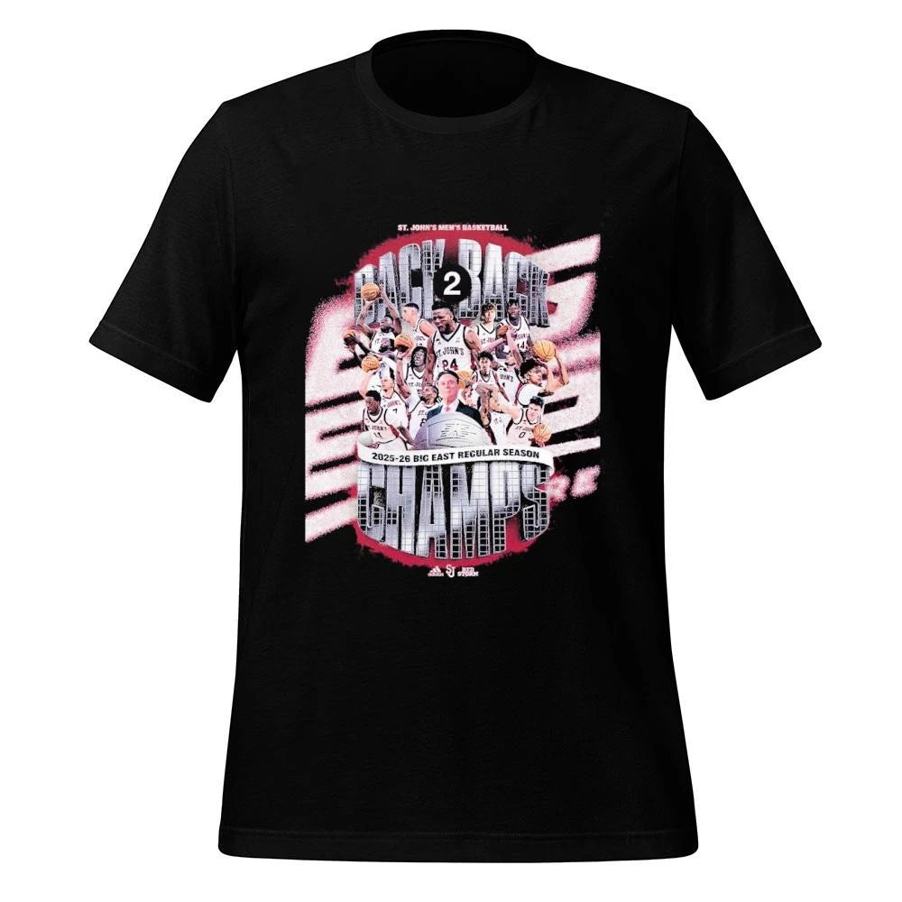 St John’s Red Storm Men’s Basketball Back To Back 2025 2026 Big East Regular Season Champions Shirt