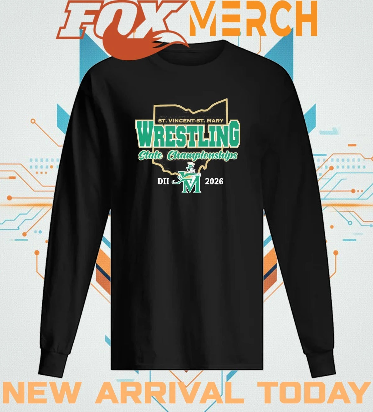 St Vincent-St Mary 2026 Wrestling State DII Championships t-shirt