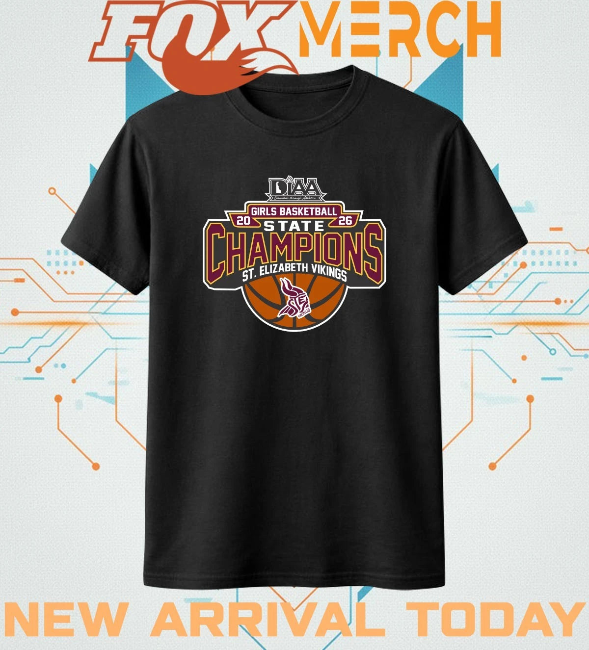 St. Elizabeth Vikings 2026 Girls Basketball State Champions t-shirt