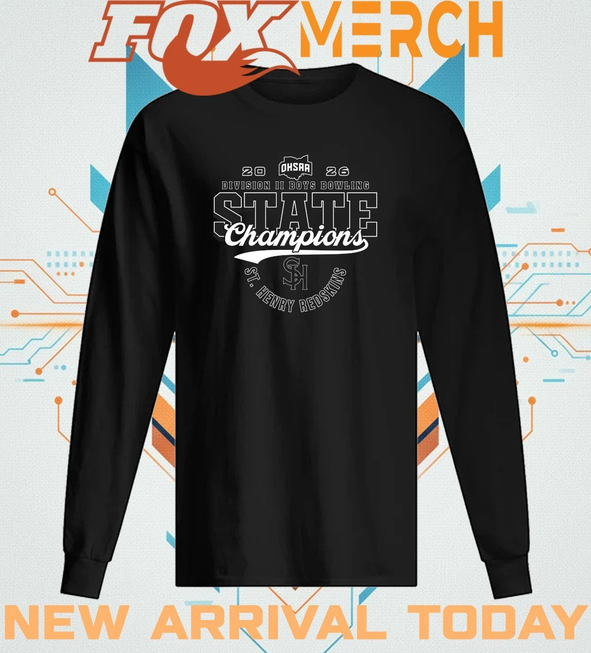 St. Henry Redskins 2026 OHSAA Boys Bowling D2 State Champions t-shirt