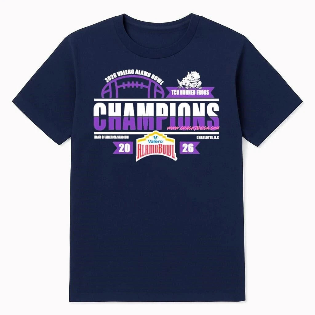 TCU Horned Frogs Football 2025 Valero Alamo Bowl Champions Locker Room Shirt
