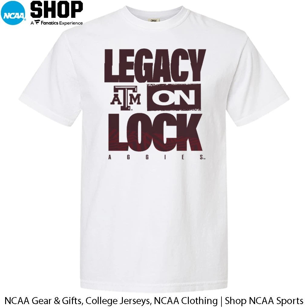 Texas A&amp;M Aggies 2026 Legacy On Lock On-Court March Madness T-Shirt