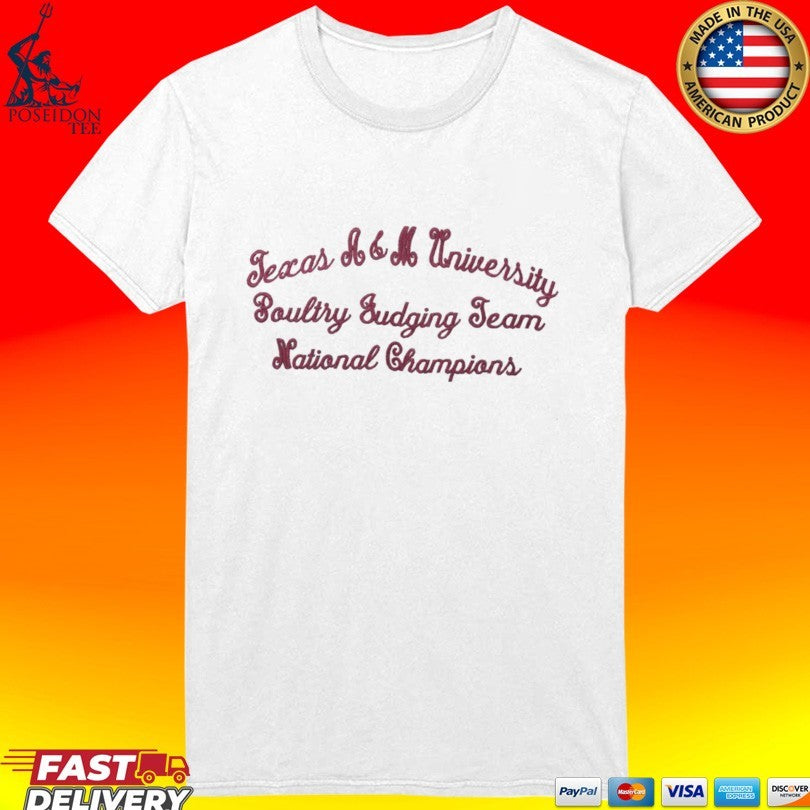 Texas A&m Poultry Judging Team National Champions Niche T-shirt