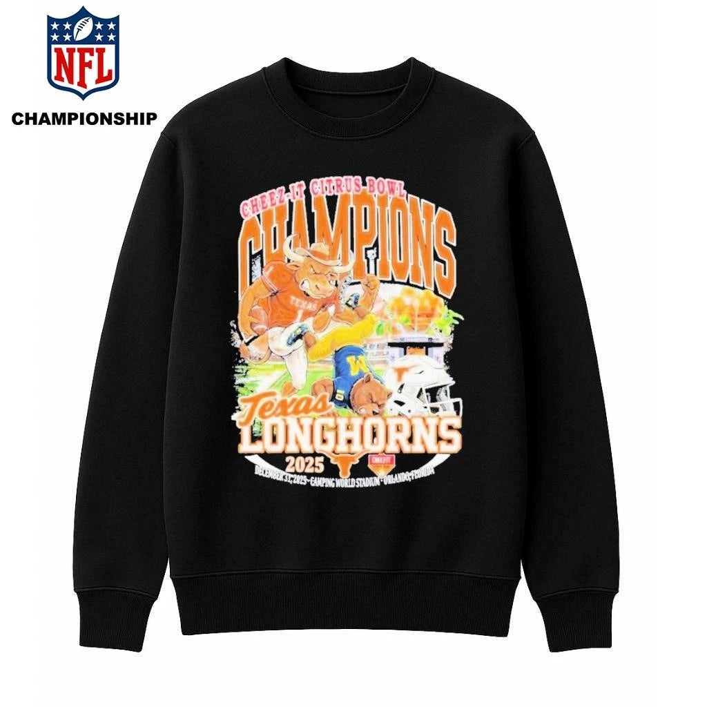 Texas Longhorns 2025 Cheez it Citrus Bowl Champions Mascot Shirt