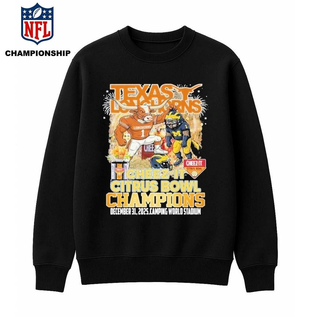 Texas Longhorns Football Cheez-It Citrus Bowl Champions 2025 Mascot Shirt