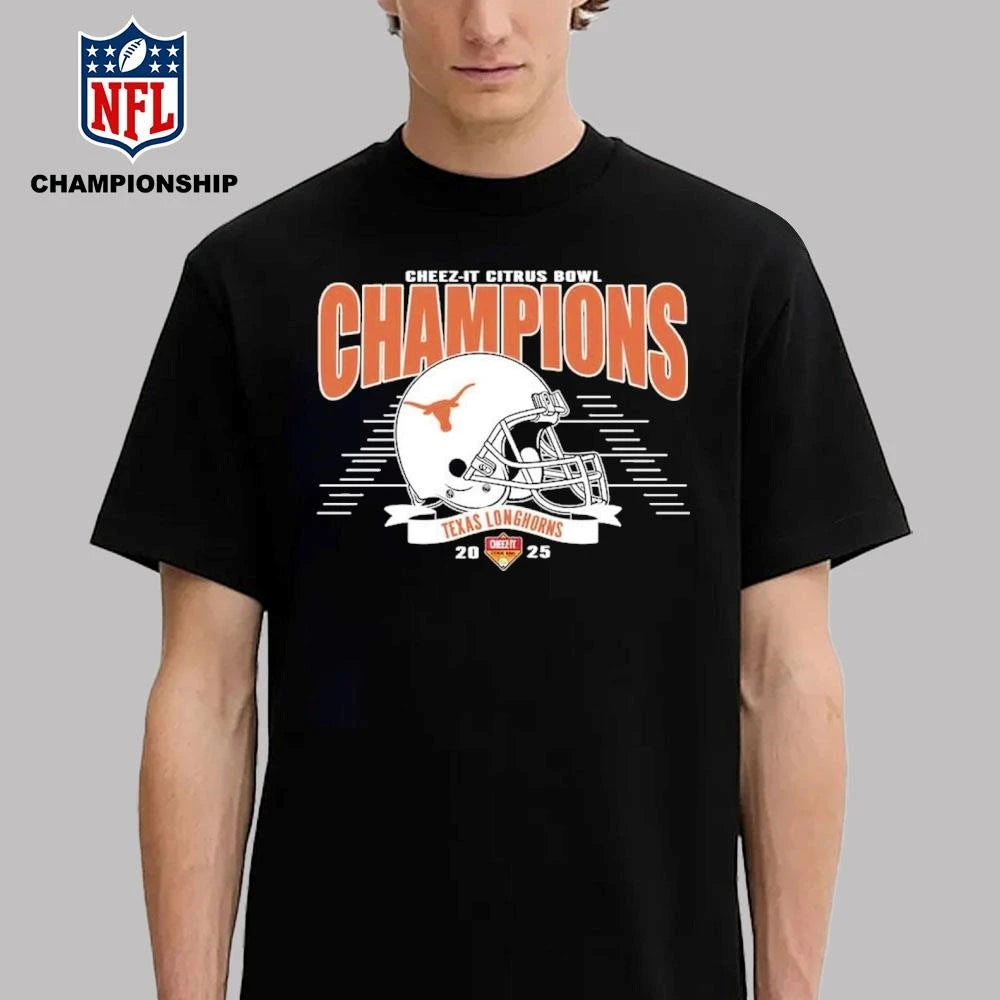 Texas Longhorns Football Claim Champions 2025 Cheez-It Citrus Bowl Black Shirt
