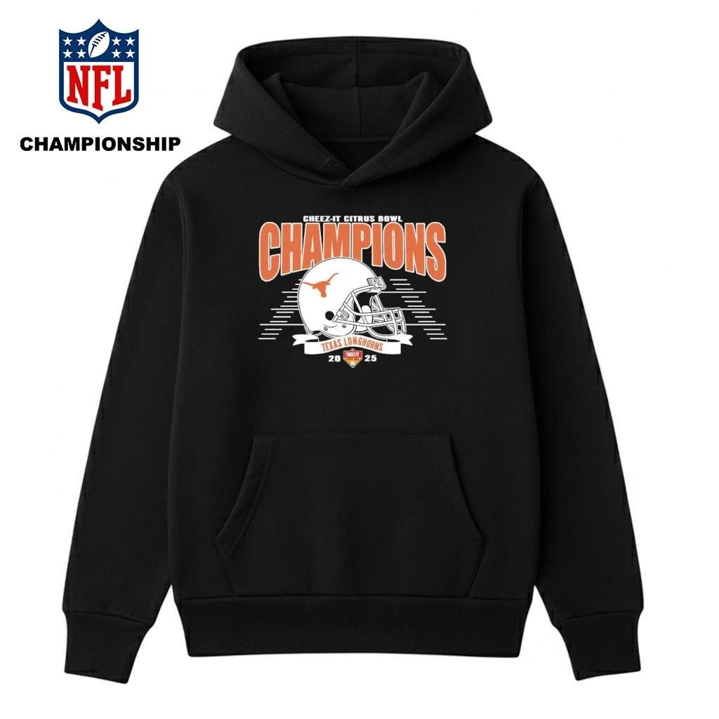 Texas Longhorns Football Claim Champions 2025 Cheez-It Citrus Bowl Black Shirt