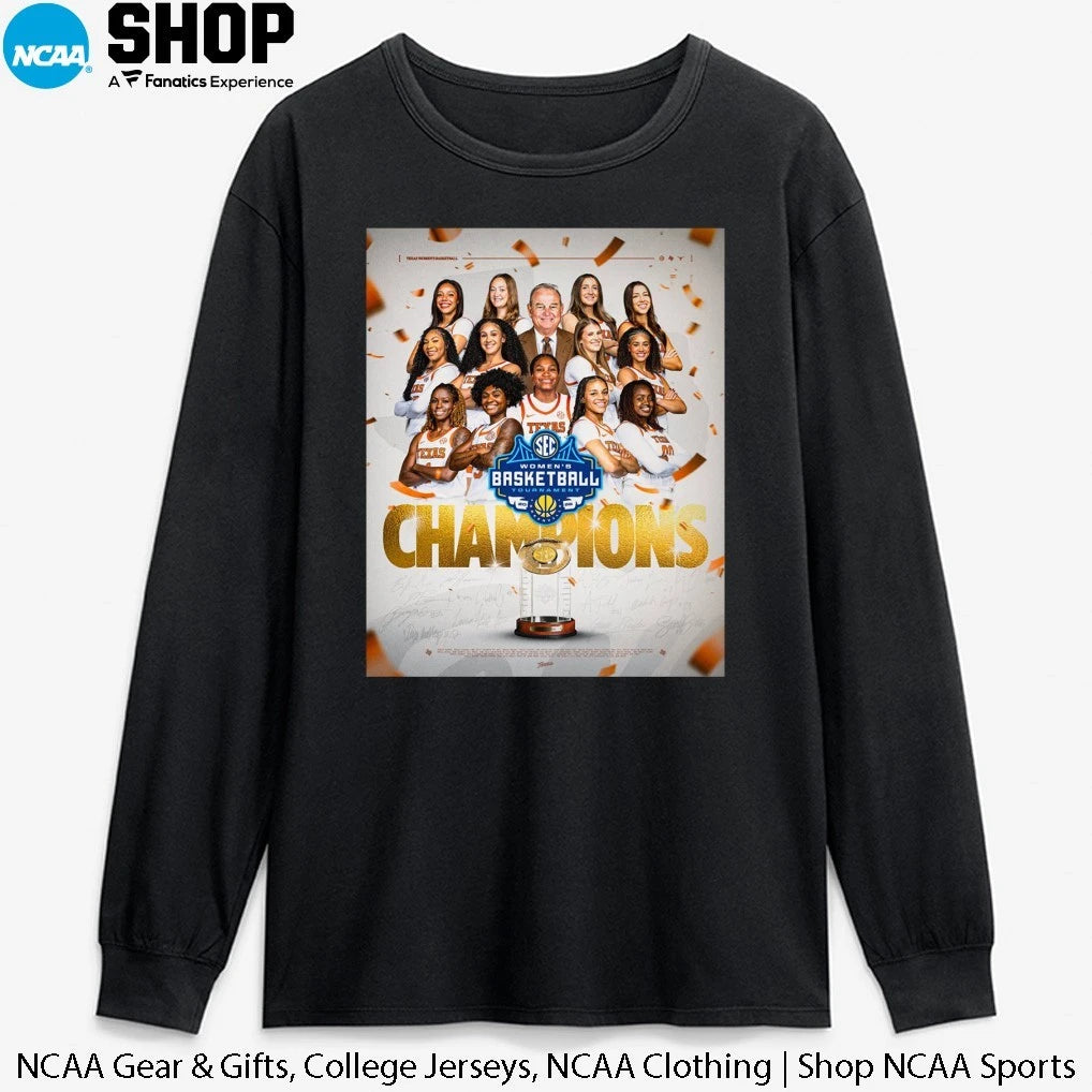 Texas Longhorns Women’s Basketball 2026 SEC Tournament Champions T-Shirt