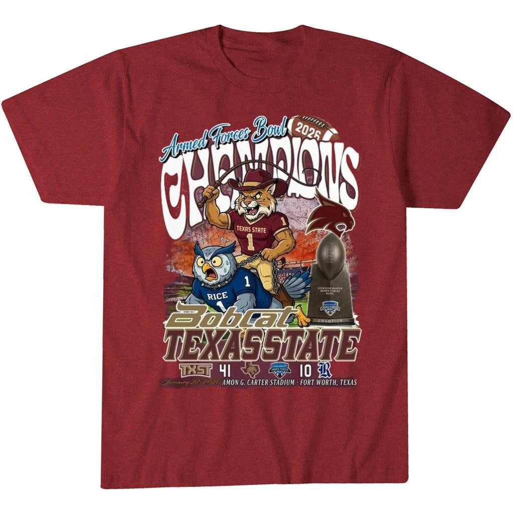 Texas State Bobcats Armed Forces Bowl Champions 2026 Shirt