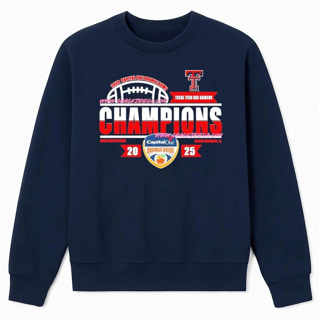 Texas Tech Red Raiders 2026 Capital One Orange Bowl Champions Locker Room Shirt