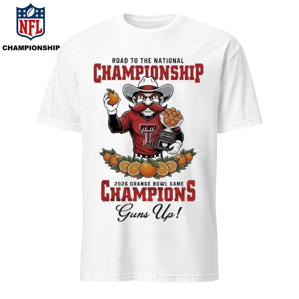 Texas Tech Red Raiders 2026 NCAA Orange Bowl Game Champions Mascot Shirt