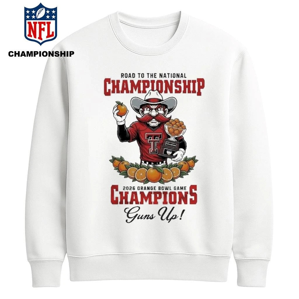 Texas Tech Red Raiders 2026 NCAA Orange Bowl Game Champions Mascot Shirt