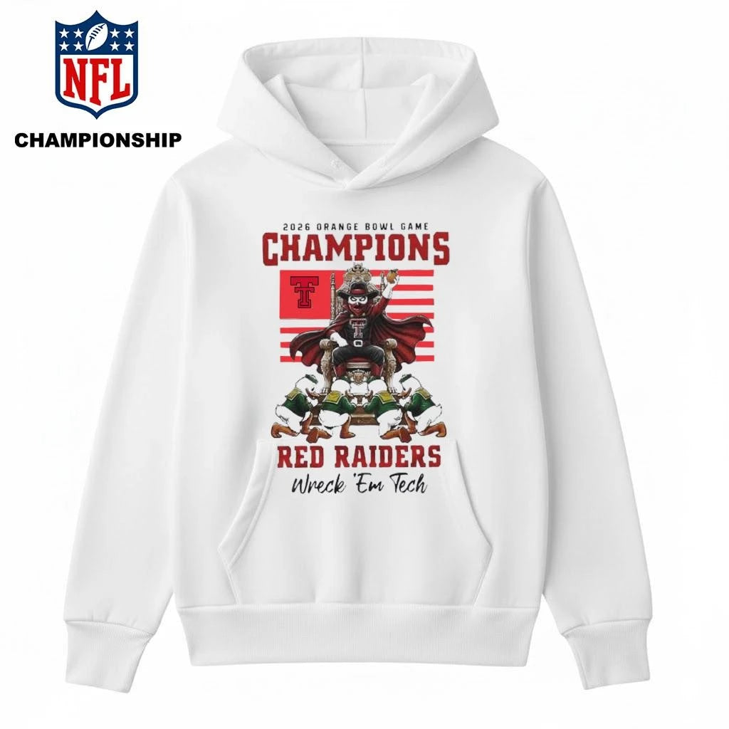 Texas Tech Red Raiders NCAA 2026 Orange Bowl Game Champions Mascot Shirt