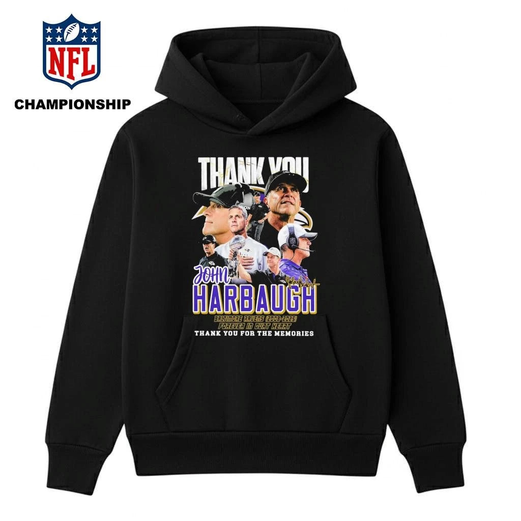 Thank You John Harbaugh 2008 2025 Thank You For The Memories Shirt