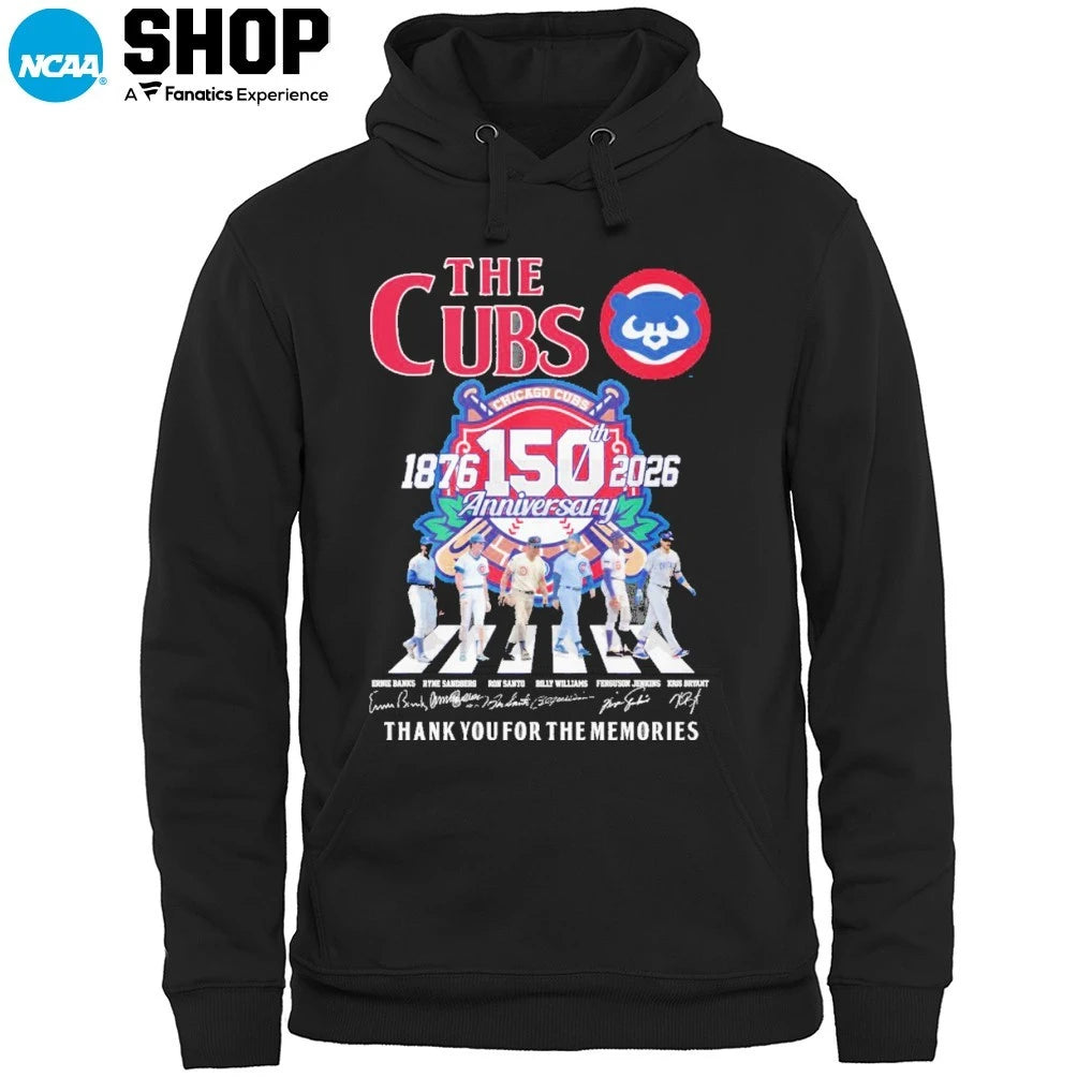 The Chicago Cubs 150 Anniversary 1876-2026 Abbey Road Thank You For The Memories Signatures T-Shirt