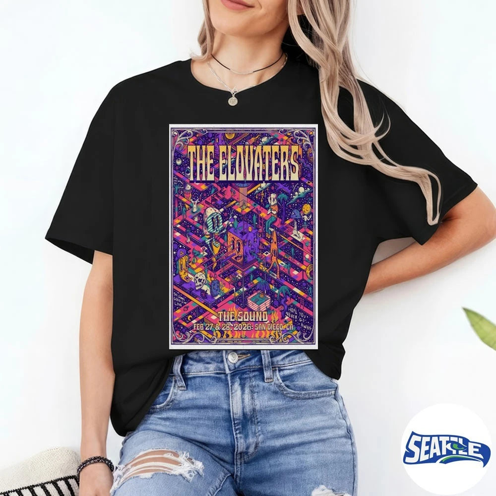 The Elovaters February 27-28 2026 at The Sound Del Mar, San Diego, CA Poster shirt