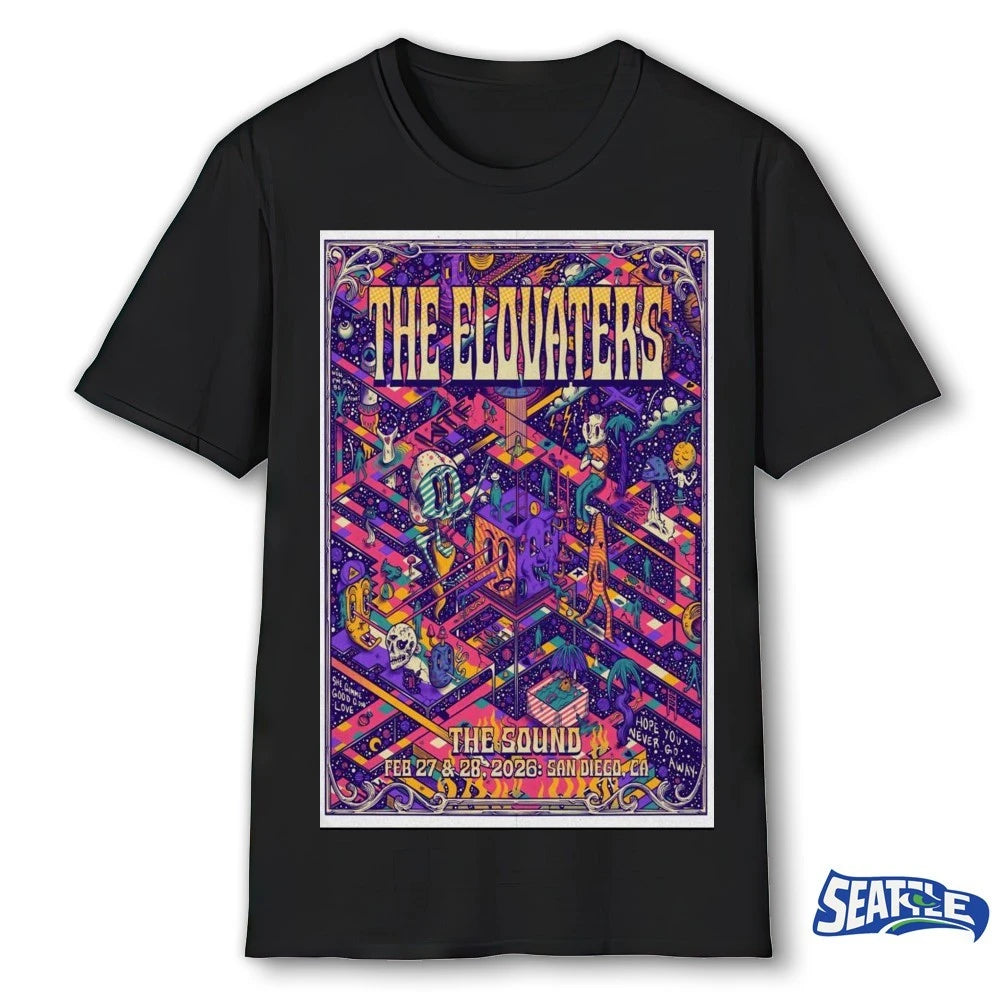 The Elovaters February 27-28 2026 at The Sound Del Mar, San Diego, CA Poster shirt