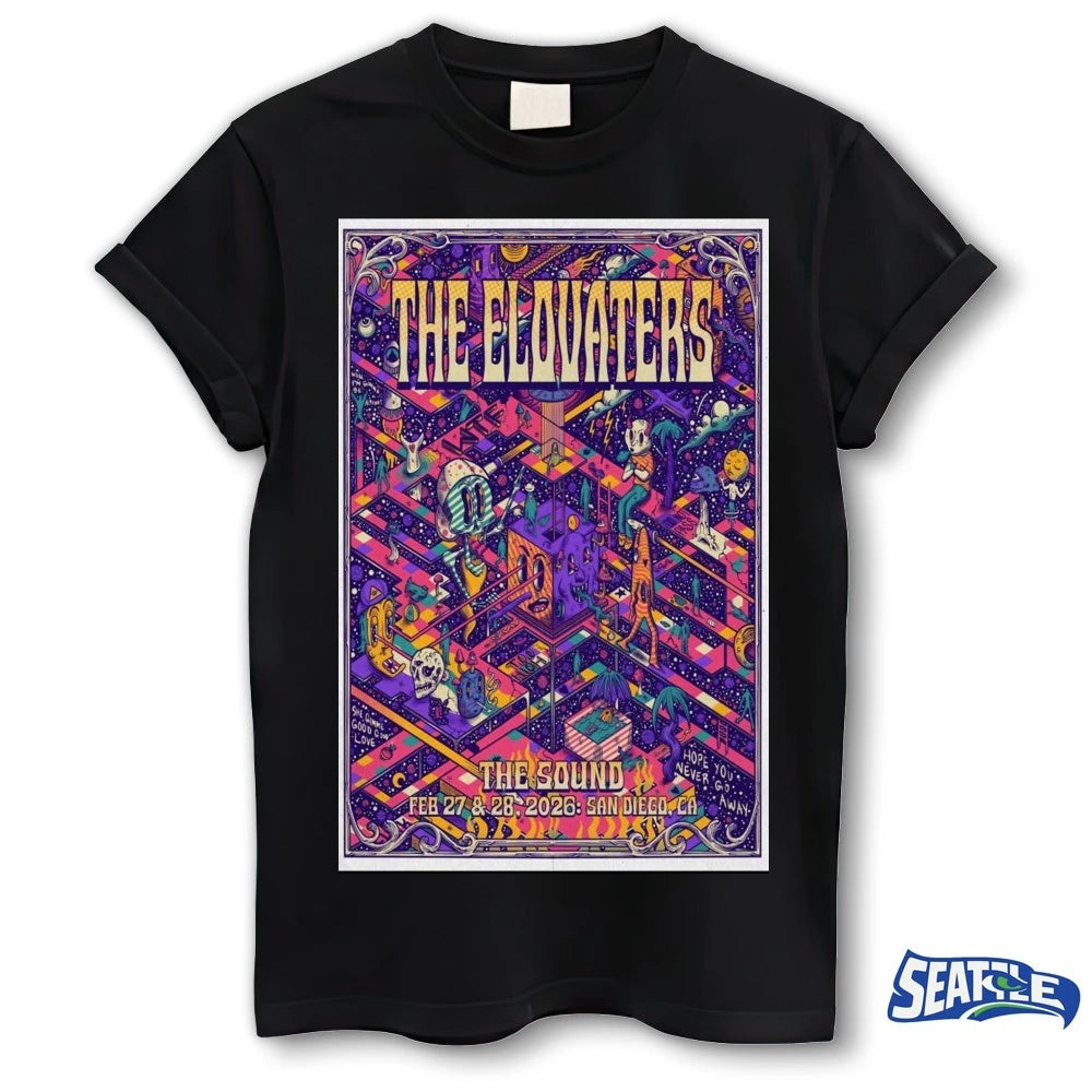 The Elovaters February 27-28 2026 at The Sound Del Mar, San Diego, CA Poster shirt