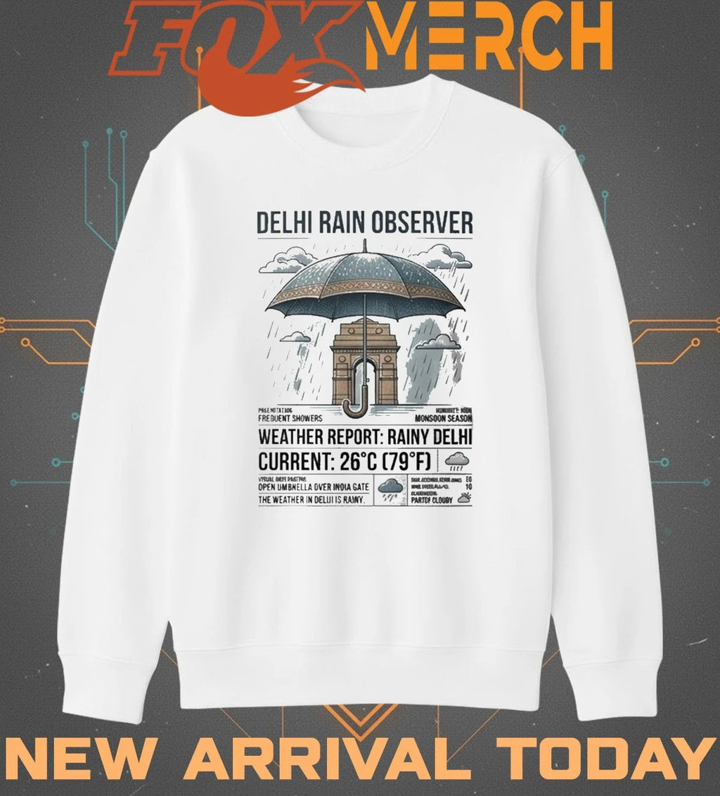 The weather in Delhi is rainy t-shirt