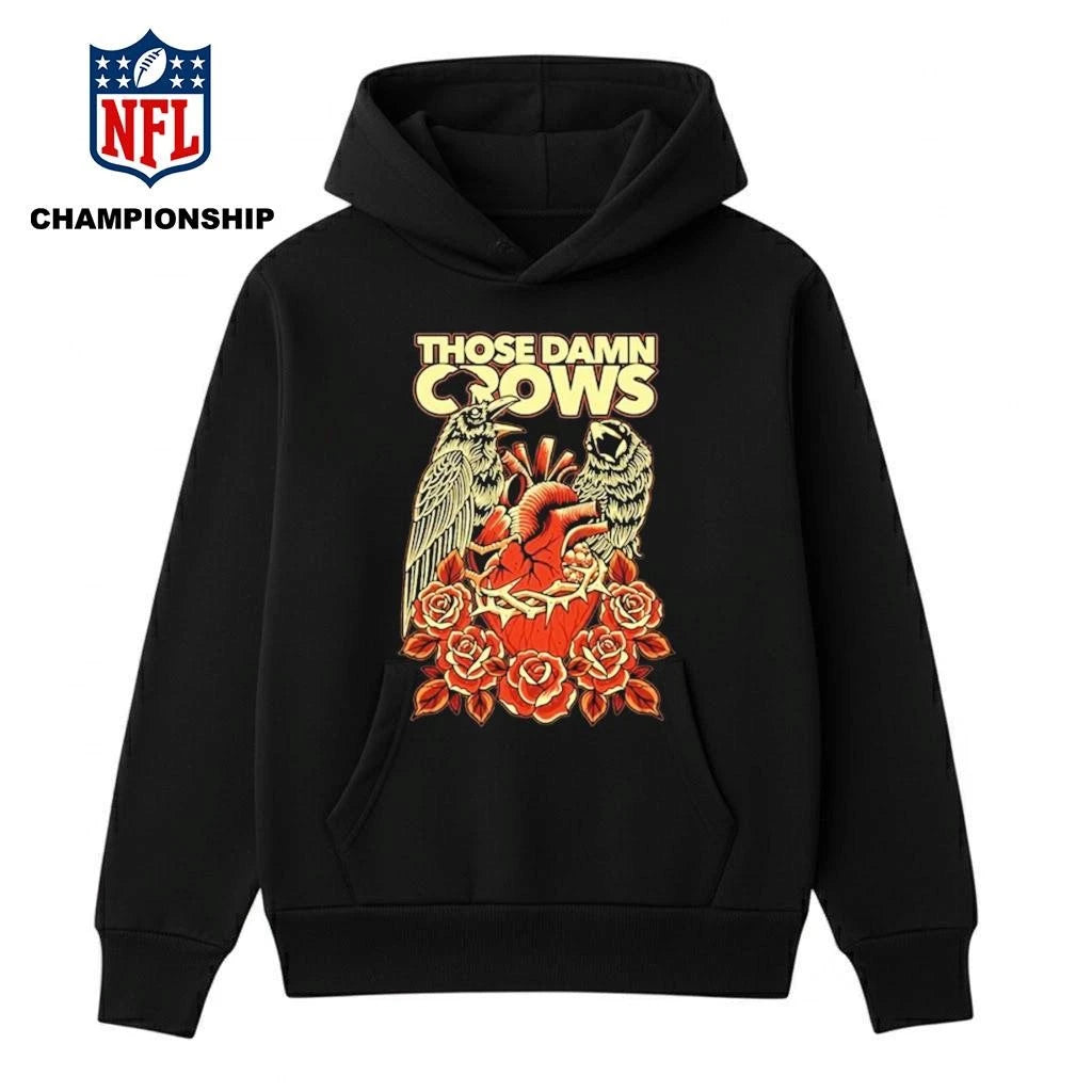 Those Damn Crows Heart &amp; Roses Crow Shirt