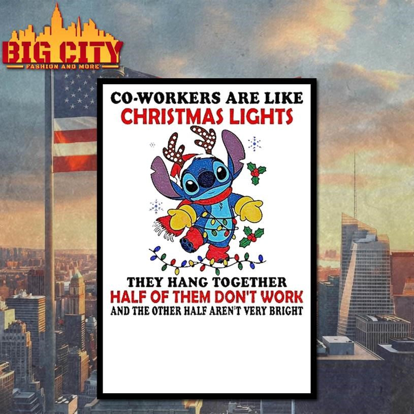 titch Santa Co Workers Are Like Christmas Lights They Hang Together Half Of Them Dont Work Christmas Shirt