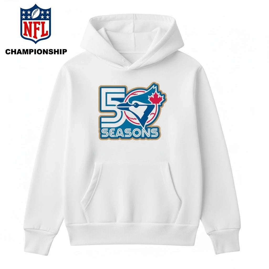Toronto Blue Jays unveil their logo for the team’s 50th season shirt