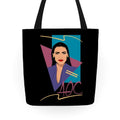 80s Style AOC Alexandria Ocasi-Cortez Parody Tote Bag
