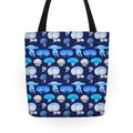 Butt Mushroom Pattern blue Tote Bag