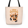 Crab Raccoon Tote Bag