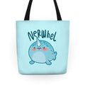 Derpy Narwhal Nerwhel Tote Bag