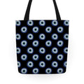 Evil Eye Pattern Black Tote Bag
