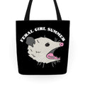 Feral Girl Summer Opossum Tote Bag