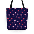 Flamingo Pattern (Navy) Tote Bag