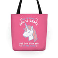 She Is Beauty She Is Grace She Can Stab You In The Face Tote Bag