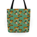 Tigers in Cowboy Hat Pattern Tote Bag