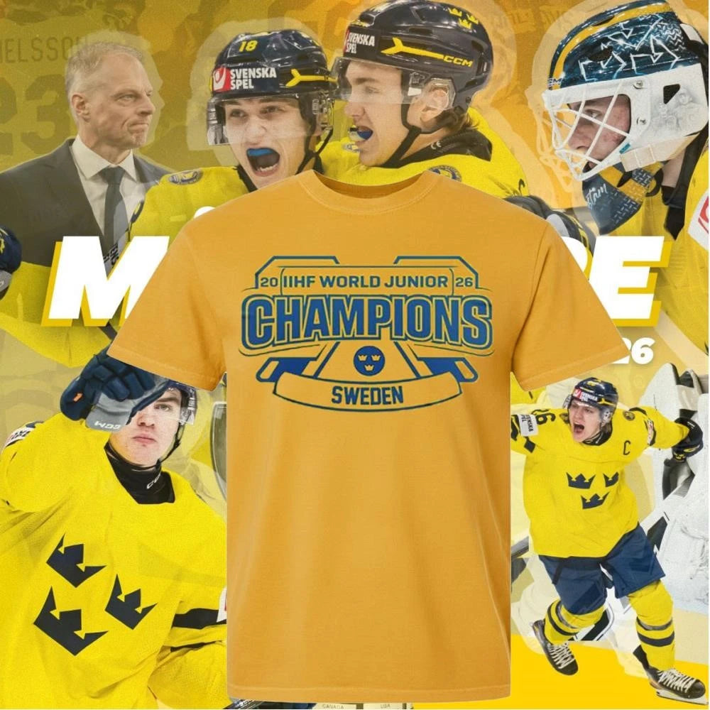 Tre Kronor 2026 IIHF World Junior Hockey Champions Shirt