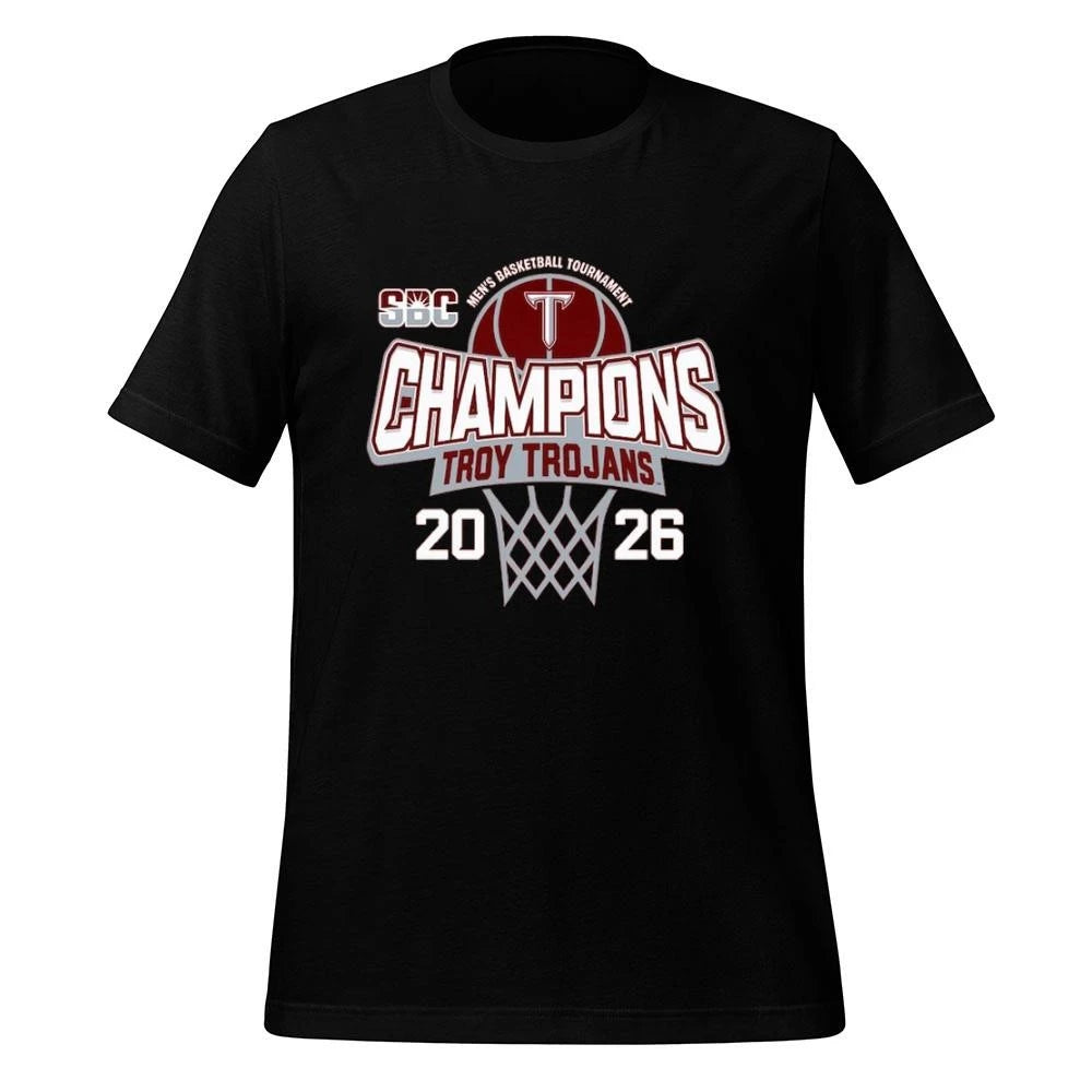 Troy Trojans 2026 Sun Belt Men’s Basketball Tournament Champions Shirt