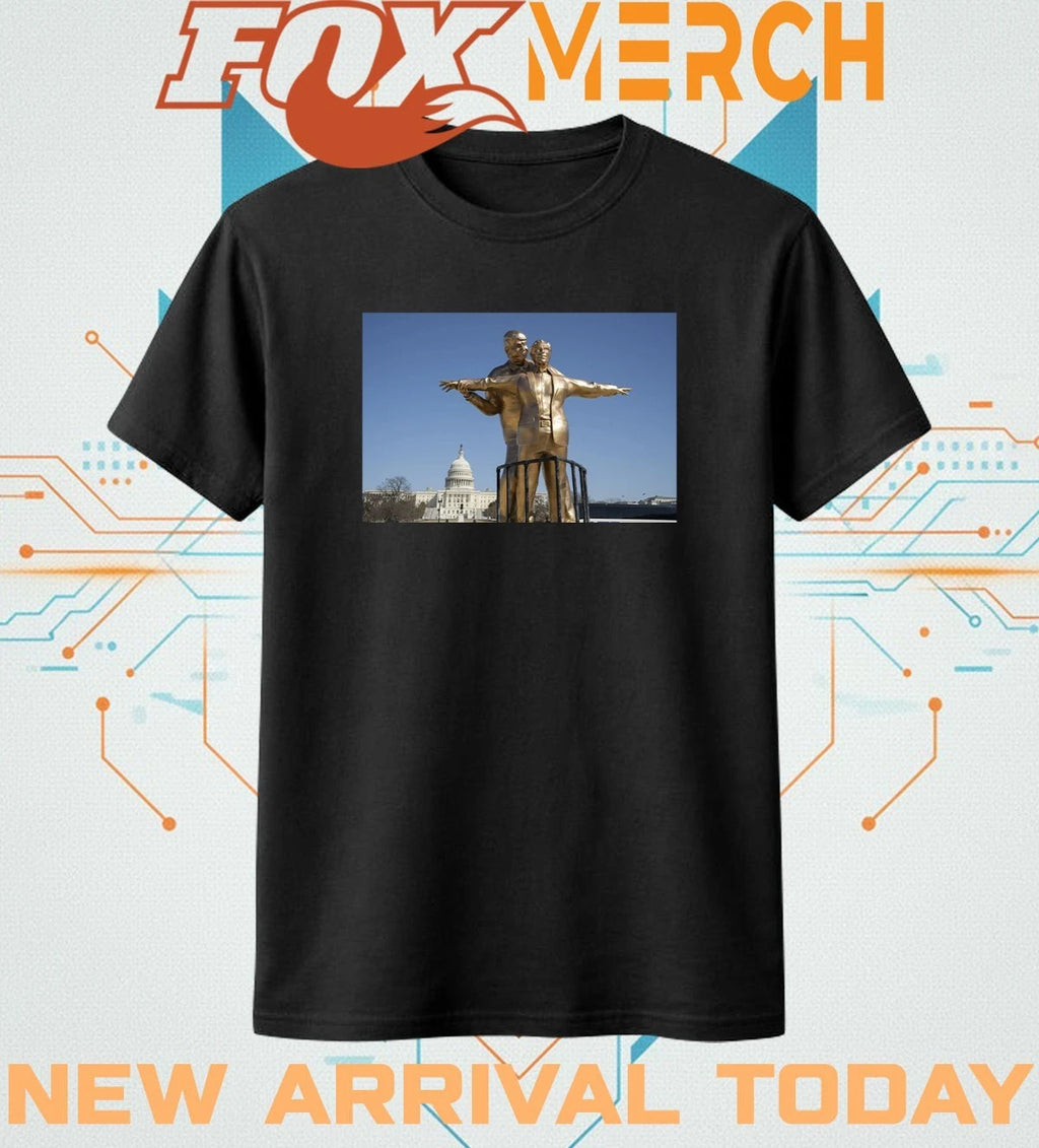 Trump and Epstein Titanic Statue t-shirt