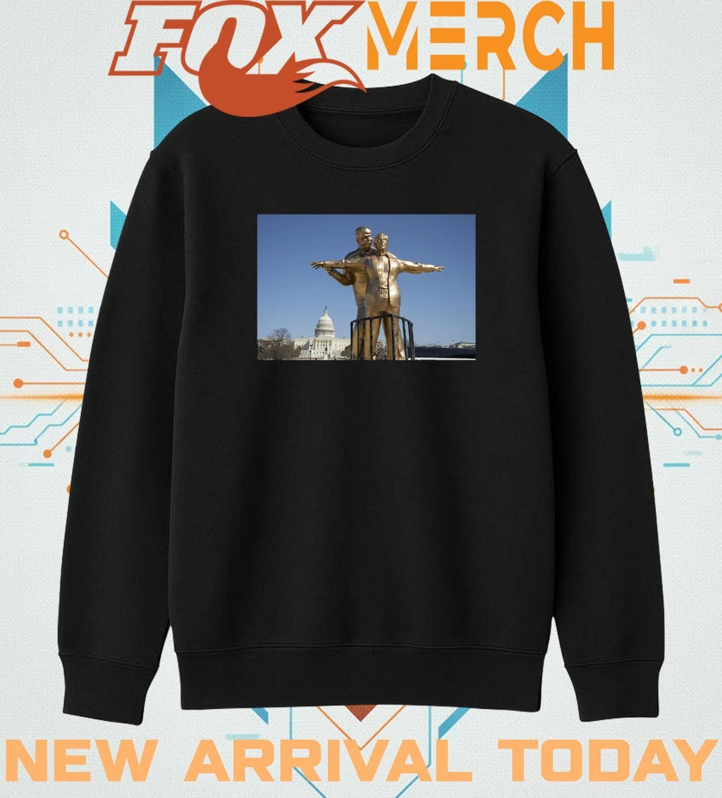 Trump and Epstein Titanic Statue t-shirt