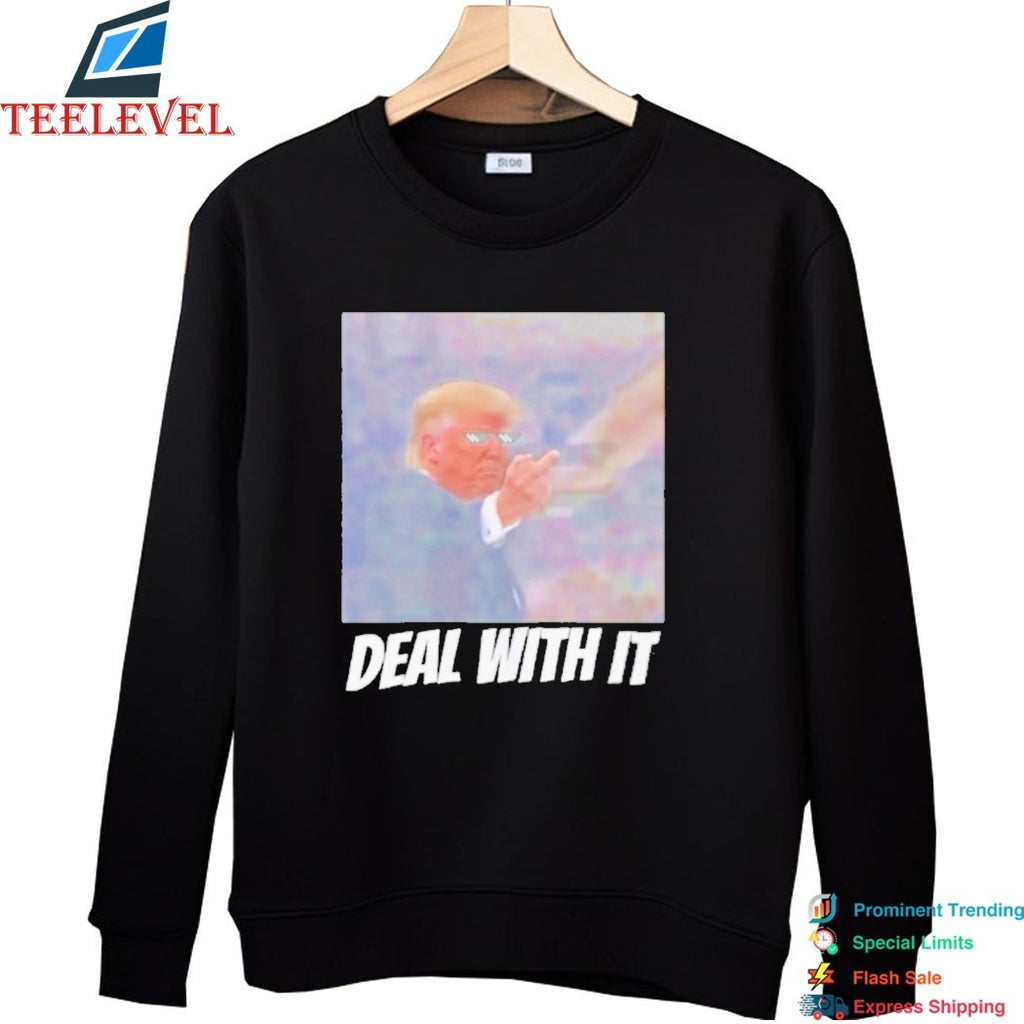 Trump Middle Finger Deal With It Meme Shirt