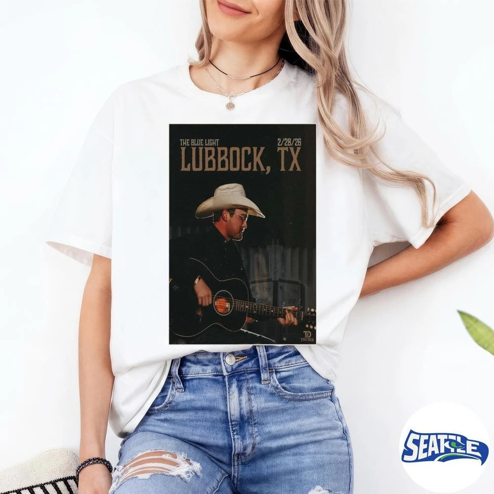 Tyce Delk The Blue Light February 28 2026 Lubbock, TX Poster shirt