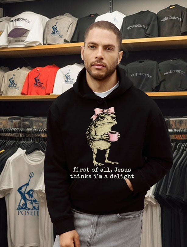 Christian Frog First Of All Jesus Thinks I’m A Delight T-shirt