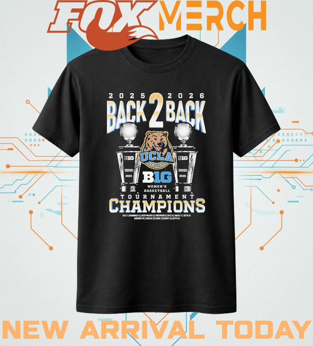 Ucla Bruins 2025-2026 back 2 back Big Women Basketball Tournament Champions t-shirt