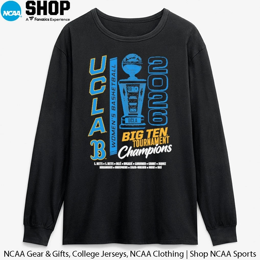 UCLA Bruins Women’s Basketball 2026 Big Ten Tournament Champions Trophy T-Shirt