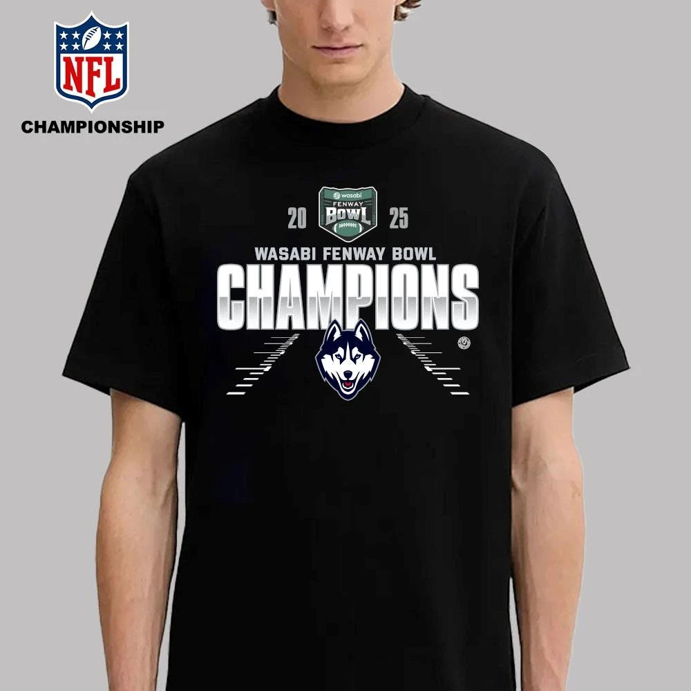 UConn Huskies 2025 Wasabi Fenway Bowl Champions Shirt