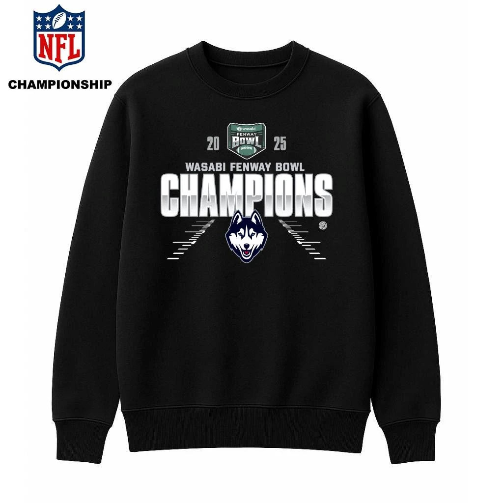 UConn Huskies 2025 Wasabi Fenway Bowl Champions Shirt
