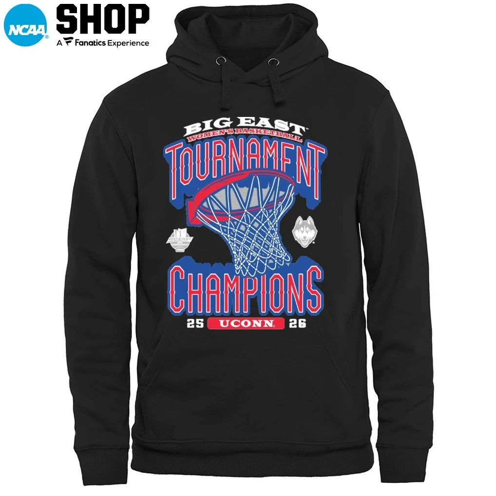 Uconn Huskies 2026-2026 Big East Women’s Basketball Tournament Champions T-Shirt
