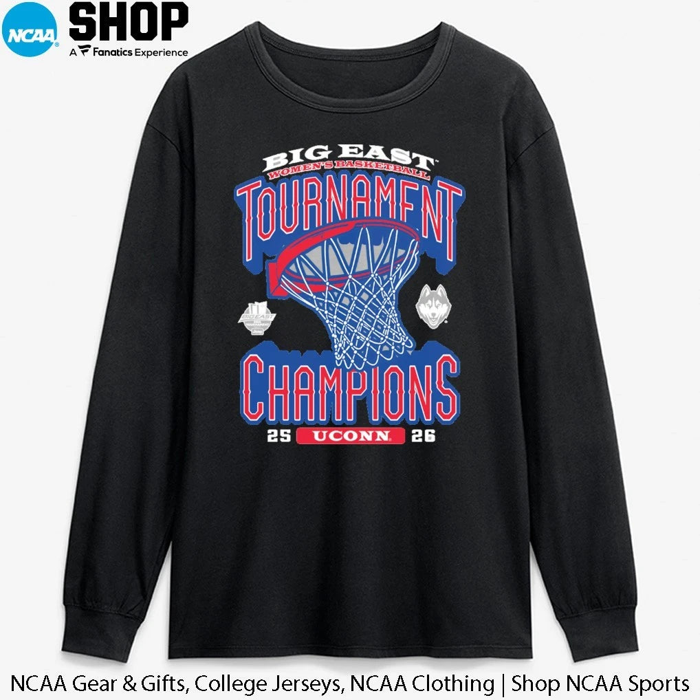 Uconn Huskies 2026-2026 Big East Women’s Basketball Tournament Champions T-Shirt