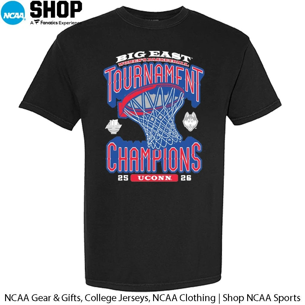 Uconn Huskies 2026-2026 Big East Women’s Basketball Tournament Champions T-Shirt