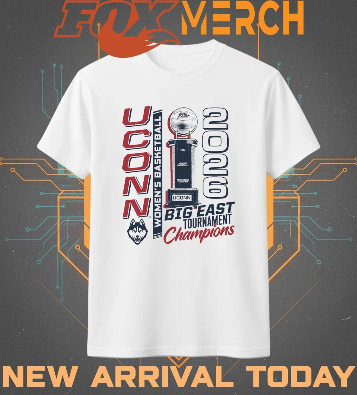 Uconn Huskies 2026 Big East Tournament Champions Trophy t-shirt